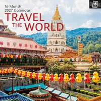 Travel the World - 2027 Gifted Stationery Wall Calendar Monthly Planner