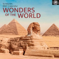 Wonders of the World - 2027 Gifted Stationery Wall Calendar Monthly Planner