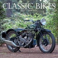 Classic Bikes - 2027 Gifted Stationery Wall Calendar Monthly Planner