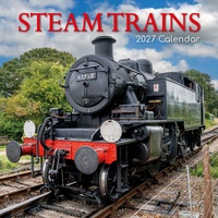Steam Trains - 2027 Gifted Stationery Wall Calendar Monthly Planner