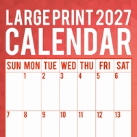 Large Print Calendar - 2027 Gifted Stationery Wall Calendar Monthly Planner