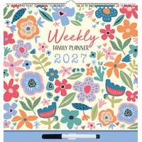 Floral Weekly Family Planner - 2027 Gifted Stationery Wall Calendar