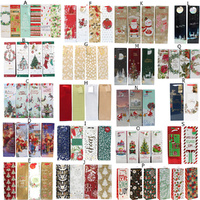 Set of 12 Christmas XMAS Wine Bottle Gift Bags Paper Carry Bags Gift Wrap Holder