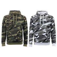 FIL Adult Men's Camo Pullover Hoodie Fleeced Camouflage Military Print Jacket