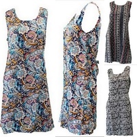 NEW Ladies Women Beach Summer  Floral Sleeveless Dress Bikini Cover Up Tie Back