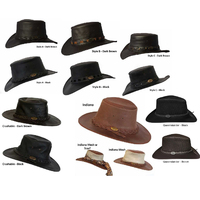 NEW Australian Aussie Outback Bush Hat Buffalo Leather Akubra Style