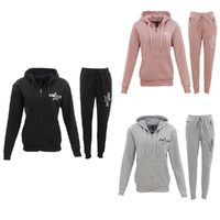 FIL Womens Zip Fleece Tracksuit 2pc Set Hoodie Loungewear Track Pants AMOUR Paris