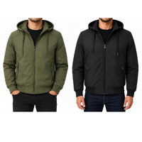 FIL Mens Thick Fleece Lined Jacket Winter Coat Removable Hood Full Zip Warm