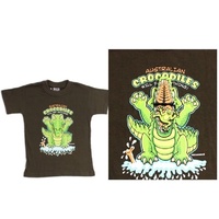 Kids T Shirt 3D effect Australian Australia Souvenir Gift 100% Cotton Crocodiles