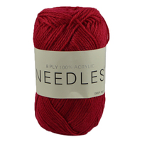 [#2040 Deep Red] 100g Knitting Yarn 8 Ply Super Soft Acrylic Knitting Wool Solid Multi Colours