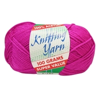 [#051 Fuchsia - Yatsal] 100g Knitting Yarn 8 Ply Super Soft Acrylic Knitting Wool Solid Multi Colours