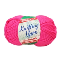 [#054 Fluro Pink - Yatsal] 100g Knitting Yarn 8 Ply Super Soft Acrylic Knitting Wool Solid Multi Colours