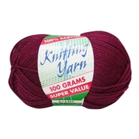 [#066 Burgandy - Yatsal] 100g Knitting Yarn 8 Ply Super Soft Acrylic Knitting Wool Solid Multi Colours