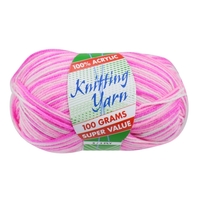 [#118 Pink Mix (Multi) - Yatsal] 100g Knitting Yarn 8 Ply Super Soft Acrylic Knitting Wool Solid Multi Colours