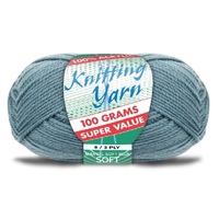 [#295 Soft Blue - Yatsal] 100g Knitting Yarn 8 Ply Super Soft Acrylic Knitting Wool Solid Multi Colours
