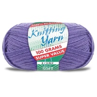 [#301 Violet - Yatsal] 100g Knitting Yarn 8 Ply Super Soft Acrylic Knitting Wool Solid Multi Colours