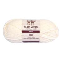 [#962 White - Wool (50g)] 100g Knitting Yarn 3 Ply Super Soft Acrylic Knitting Wool Solid Multi Colours