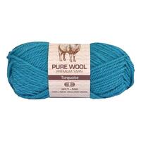 [#972 Torquoise - Wool (50g)] 100g Knitting Yarn 3 Ply Super Soft Acrylic Knitting Wool Solid Multi Colours