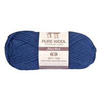 [#974 Navy Blue - Wool (50g)] 100g Knitting Yarn 3 Ply Super Soft Acrylic Knitting Wool Solid Multi Colours