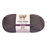 [#976 Dark Grey - Wool (50g)] 100g Knitting Yarn 3 Ply Super Soft Acrylic Knitting Wool Solid Multi Colours