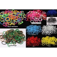 Loom Bands Beaded Pearl Braided Mix & Single Colours w Hook & S Clips
