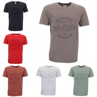 FIL Men's Embossed Cotton Crew Neck T-Shirt Tee Short Sleeve - Vintage