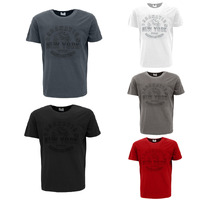 FIL Men's Embossed Cotton Crew Neck T-Shirt Tee Short Sleeve - Urbanation