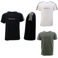 FIL Men's Casual Crew Neck T-Shirt Tee Short Sleeve Camo Sleeve - Brooklyn