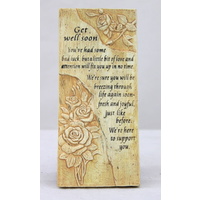 Freestanding Hanging/Wall Plaque with Inspirational Saying - Get well soon 