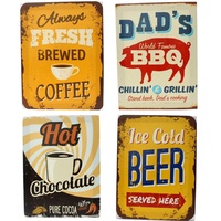 Vintage Retro Canvas Print w Frame Ads Café Hot Chocolate Coffee Beer BBQ 30x40