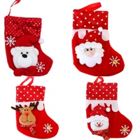 3x Christmas Mini Felt Stocking Xmas Hanging Sock Plush Cute Gift Favor Bag