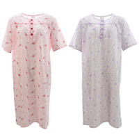 NEW Women's Ladies Thin Cotton Nightie Night Gown Pajamas Pyjamas PJs Sleepwear