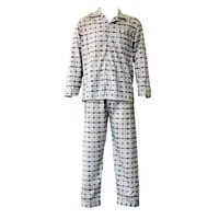 NEW Men's 100% Cotton Light Weight Pajamas Pyjamas PJs Set Two Piece Long Sleeve [Size: S] [Colour: Blue]