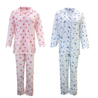 Women's Ladies Longsleeve Cotton Pajamas Pyjamas PJ Set Sleepwear