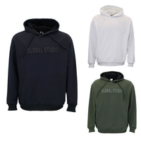 Men's Oversized Hoodie 400gsm Heavyweight Fleece Jumper Raised Rubber Print Pockets