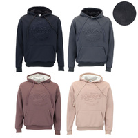 Men's Heavyweight Hoodie 400gsm Fleece Jumper Pullover Embossed - Vintage