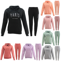 FIL Women's Fleece Tracksuit 2pc Set Hoodie Track Pants Loungewear - Paris