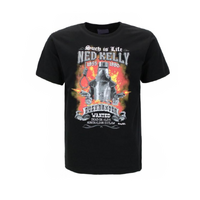Ned Kelly - Adult T Shirt Australian Souvenir 100% Cotton -Flames