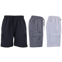 FIL Mens Cargo Shorts 5 Pocket Elastic Waist Drawstring Gym Casual Lightweight