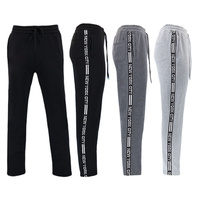 Men's Fleece Track Pants NYC Side Tape Zip Pockets Warm Casual Joggers