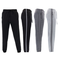 Men's Fleece Track Pants Joggers Elastic Cuff Zip Pockets Casual Sweatpants