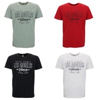 FIL Men's Cotton Crew Neck T-Shirt Tee Short Sleeve - Los Angeles