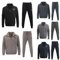 FIL Men's Fleece Zip up Sweater Track Pants Set Tracksuit Sweatsuit - New York