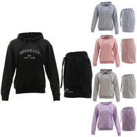 Women's Casual Loungewear Embroidered Hoodie & Shorts Set - BROOKLYN 1898