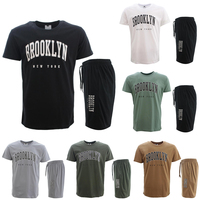 Men's Casual Crew Neck T-shirt & Shorts Set Short Sleeve Tee - BROOKLYN