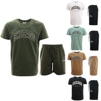 Men's Casual Crew Neck T-shirt & Shorts Set Short Sleeve Tee - CHICAGO