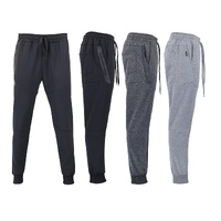 FIL Mens Lightweight Casual Joggers Track Pants Panelled Style Zipped Pockets