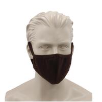 [Dark Brown] - FIL Reusable Cloth Cotton Face Mask 3 Layers Fitted Fabric Washable Adult Unisex S11