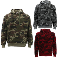FIL Adult Men's Camo Pullover Hoodie Fleeced Camouflage Military Print Jacket