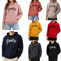 Men's Fleece Hoodie Pullover Hooded Jumper Sweater Embroidered BROOKLYN S to 5XL